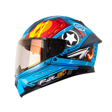 CASCO INTEGRAL SHAFT 596 GUNN AZUL+NARANJA